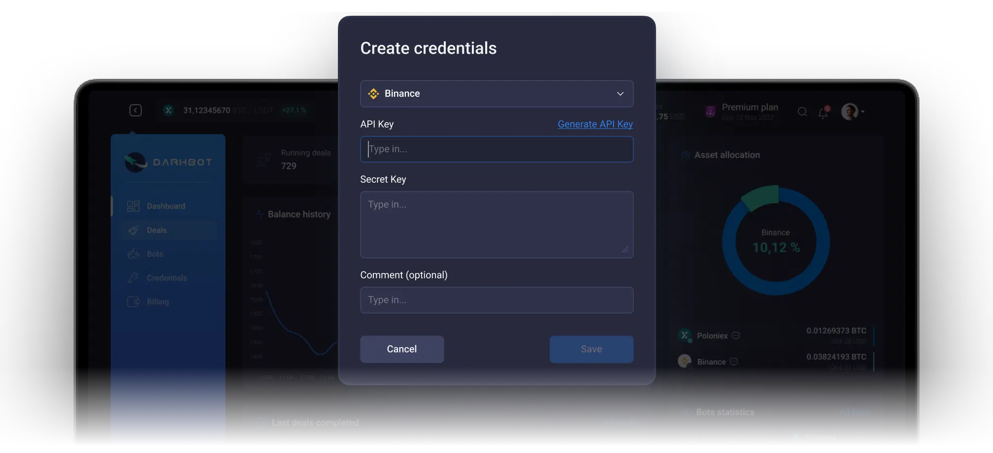create credentials screenshot