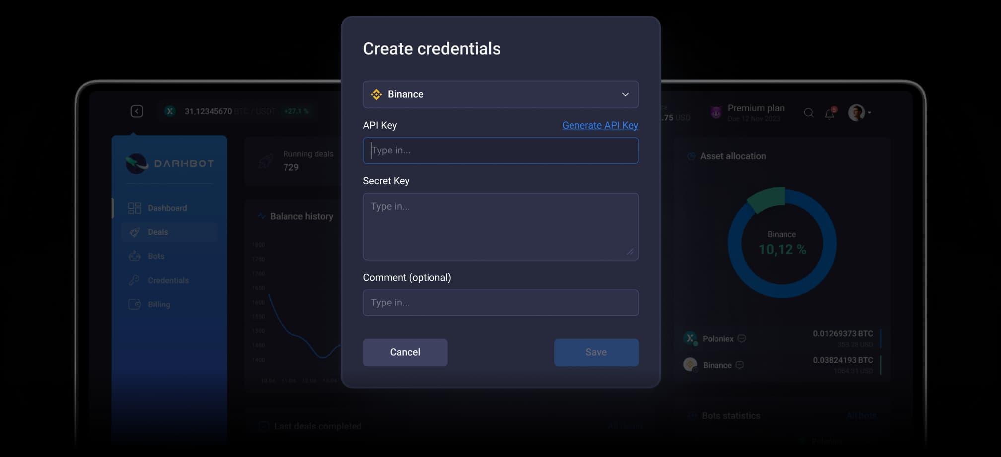 create credentials screenshot