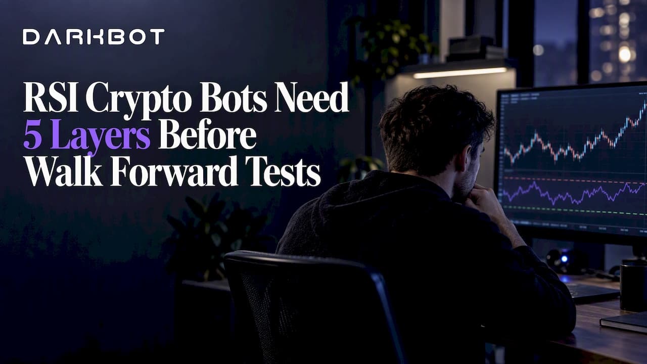 RSI Crypto Bots: 5 essenzielle Ebenen vor dem Walk-Forward-Test - DarkBot cryptocurrency trading blog post about Bot-Grundlagen