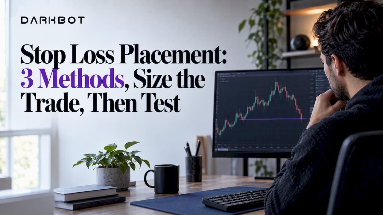 Ubicación del Stop Loss: 3 Métodos, Dimensionamiento de la Operación y Pruebas - DarkBot cryptocurrency trading blog post about Gestión de Riesgos